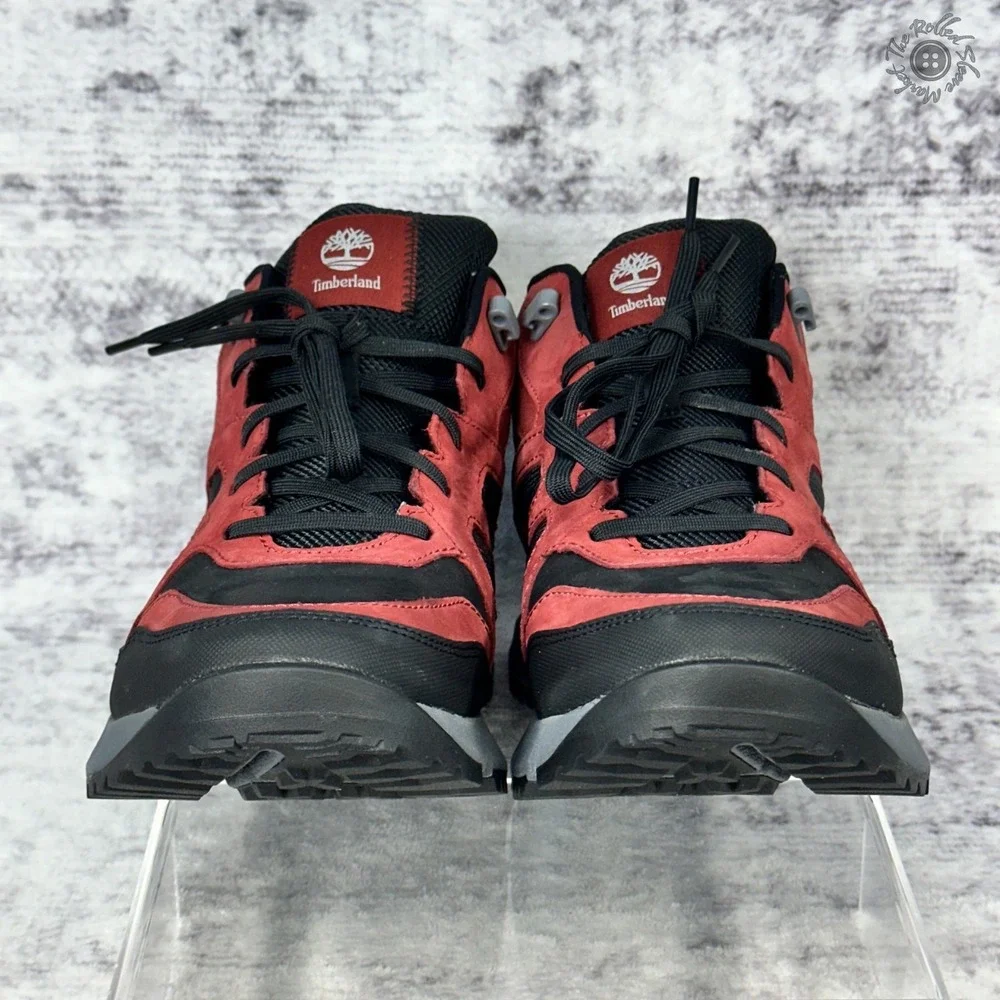 New‎ No Box Timberland Voyager Valley Hiking Boots Red Black Gray Men's Size 8
